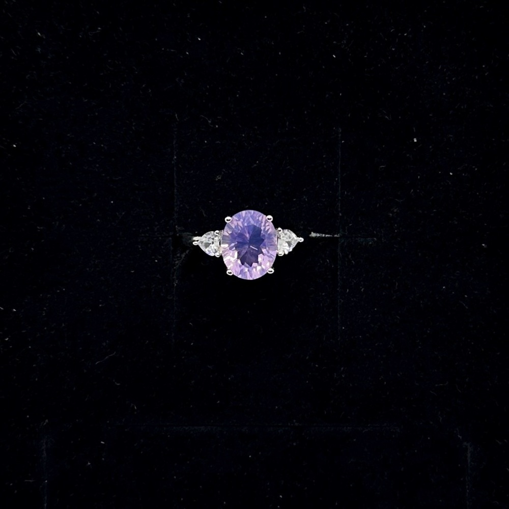 Lavender amethyst ring set in sterling silver s925